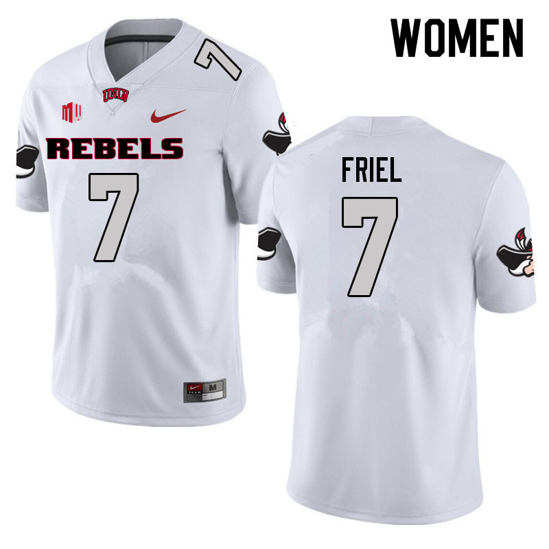 Women #7 Cameron Friel UNLV Rebels College Football Jerseys Sale-White - Click Image to Close